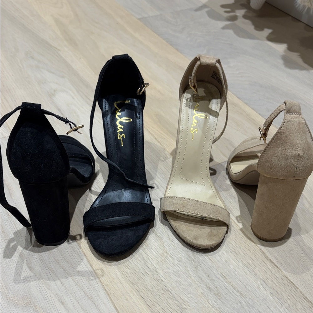 Lulu's Black and Tan Heels